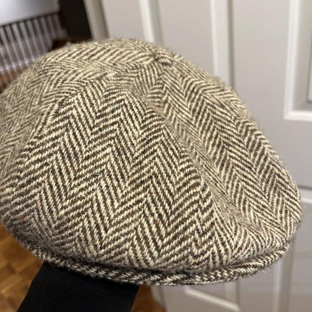 Ralph Lauren Double RL Herringbone Cap - Brown and Cream